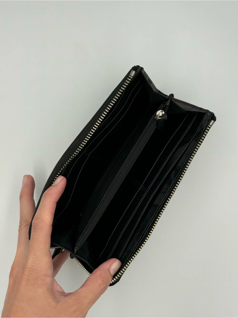 Coach Black Leather Zip-Around Women’s Wallet